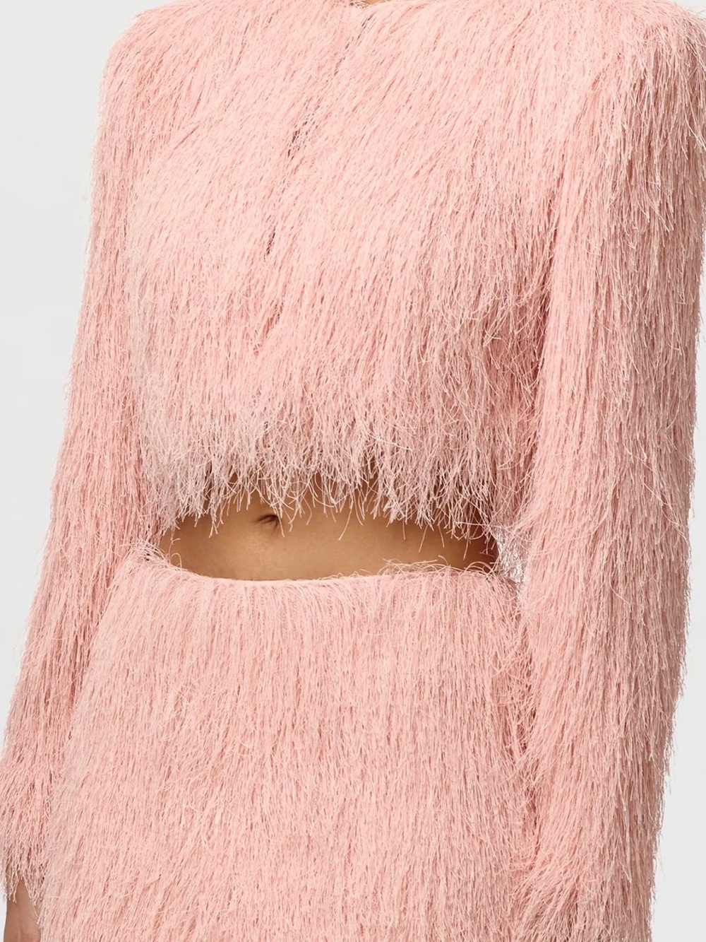 naked wardrobe Pink Feathered Mini Skirt (PEACH) - Picture 2 of 5